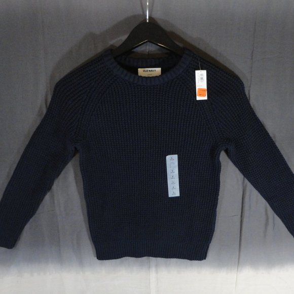Old Navy Textured Sleeve CrewNeck Blue Sweater NWT - Picture 2 of 8